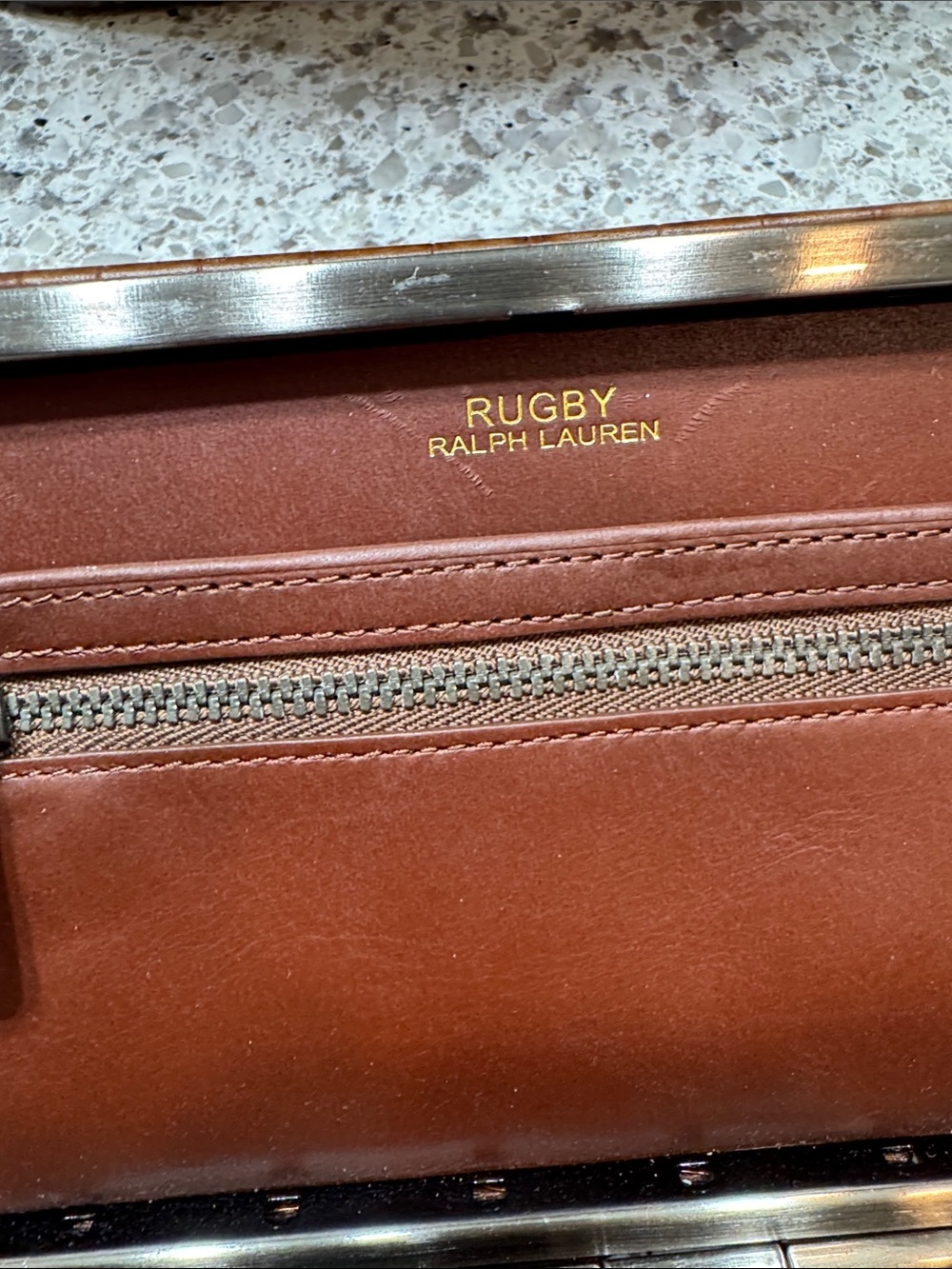 Vintage Rugby Ralph Lauren Leather Frame Clutch Wallet - Picture 11 of 16